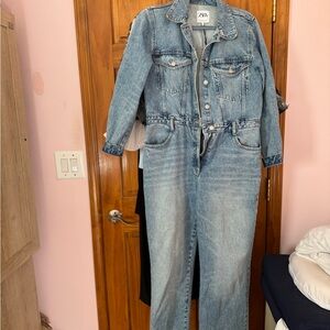 Zara Blue Denim Jumpsuit